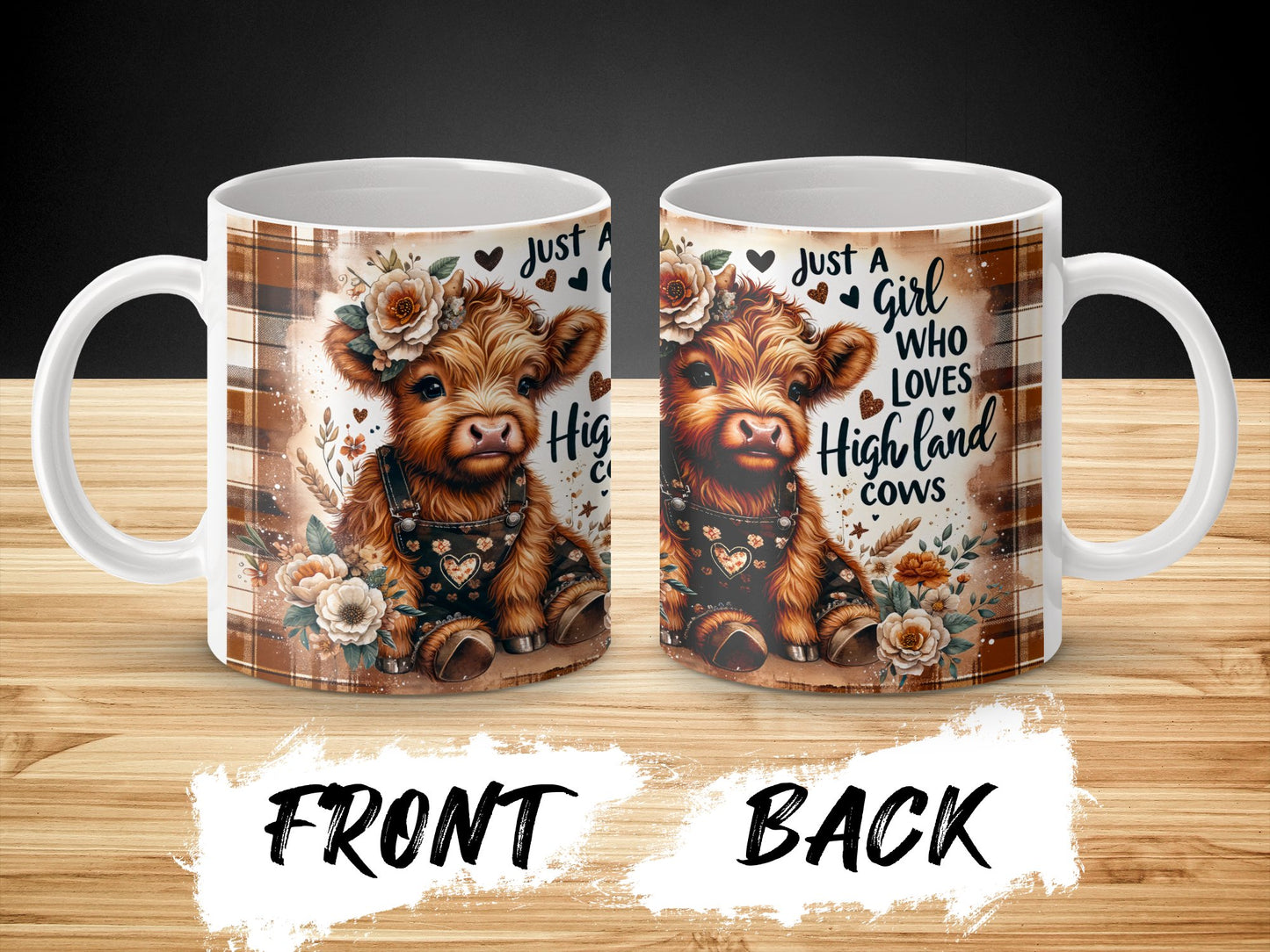 Highland Cow Mug Just a Girl Who Loves Highland Cows Cute Farm Animal Lover Gift Highland Cow Art Coffee Tea Mug